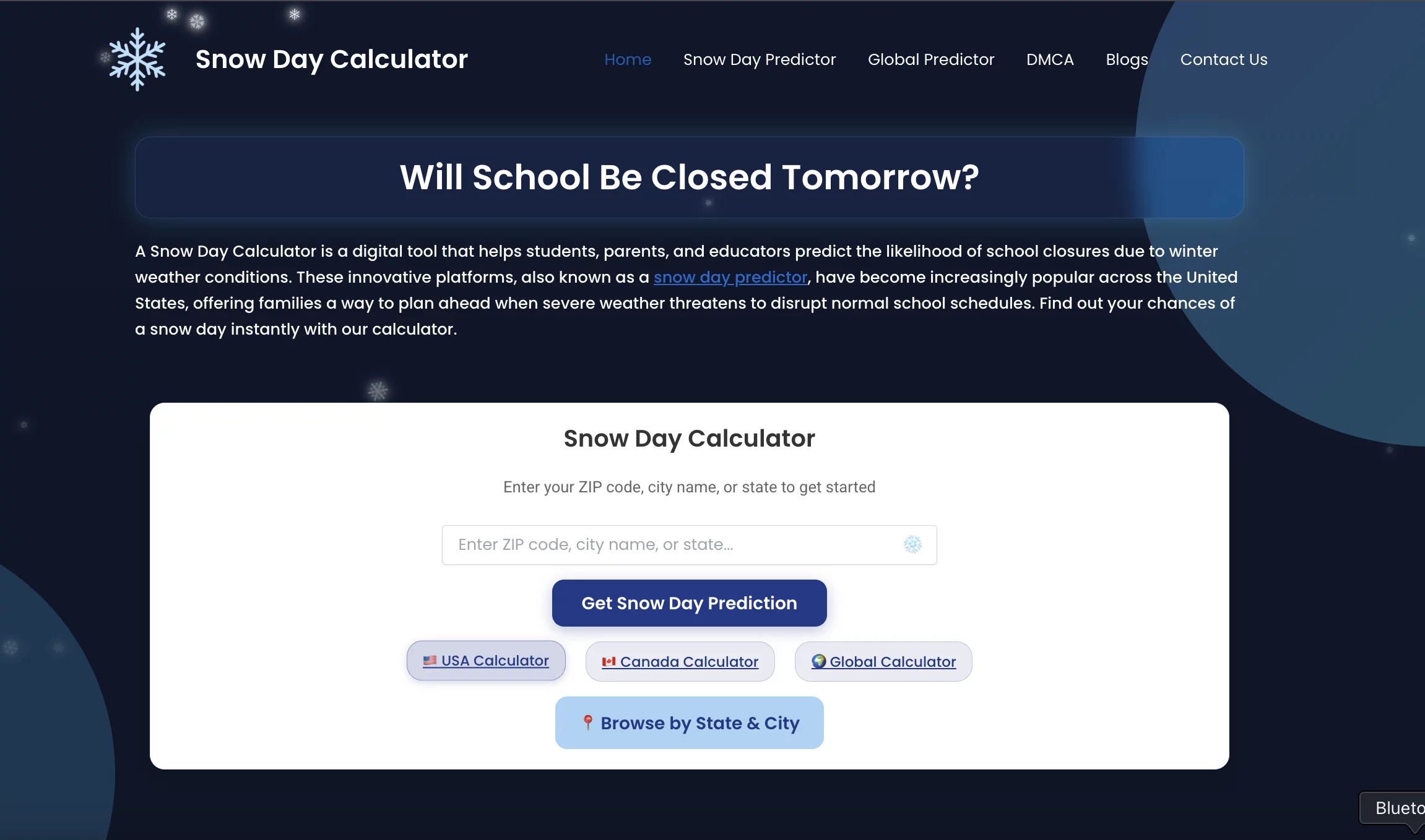 Snow Day Calculator – School Closing Forecast Tool